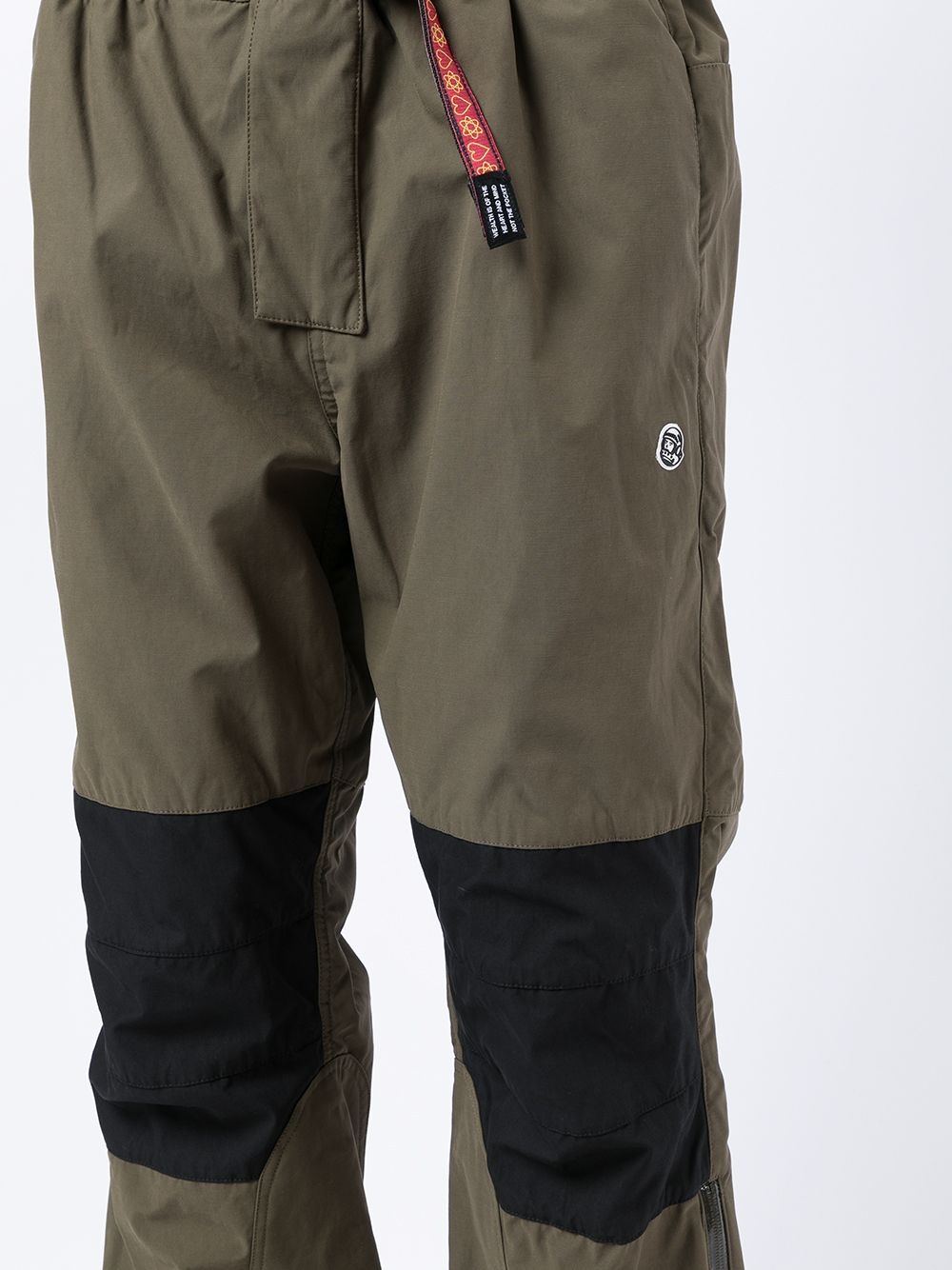 panelled drawstring-waist straight-leg trousers - 5