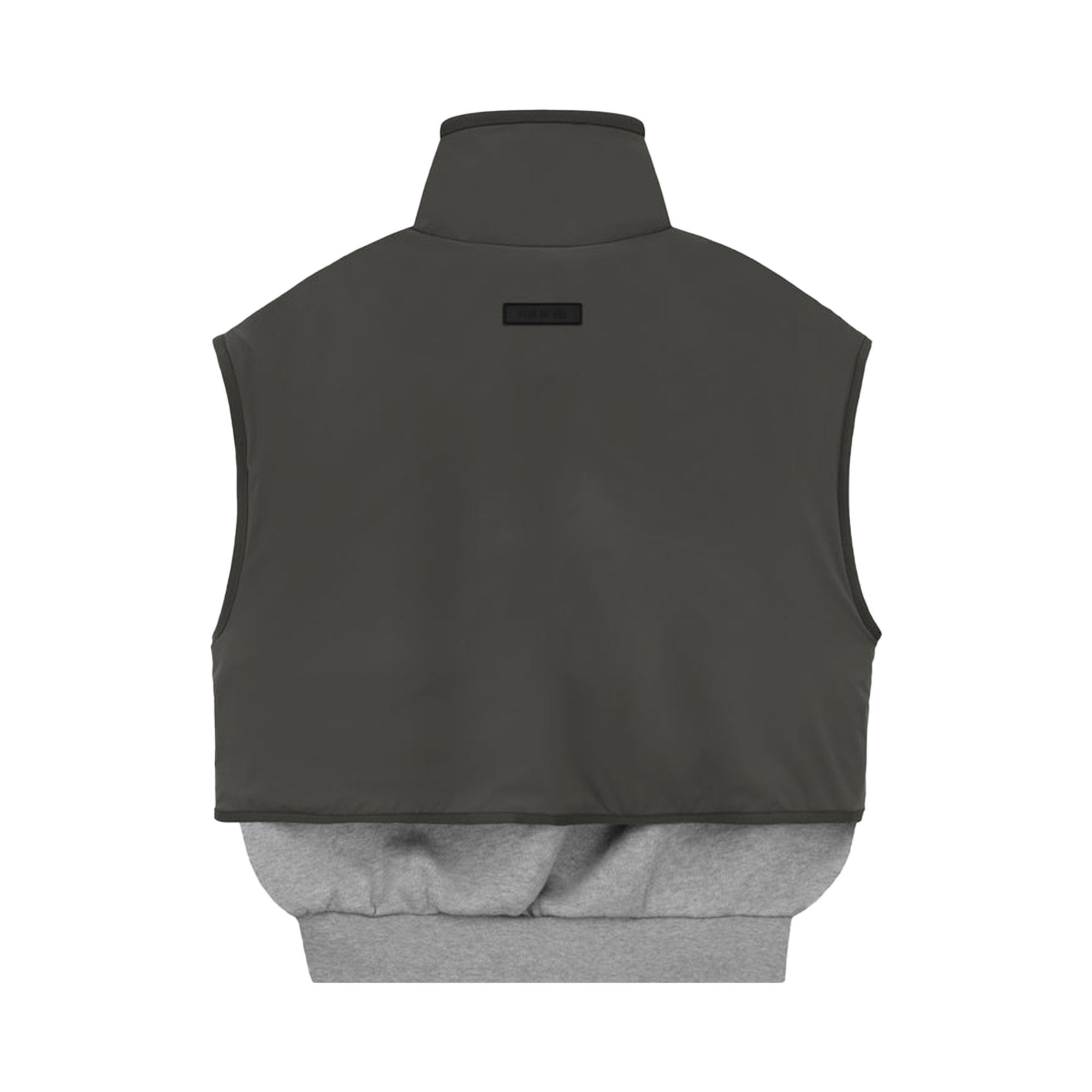 【ESSENTIALS】Nylon Fleece Mockneck Vest/ Dark Heather / Ink Fear of God Essentials Dark Heather Oatmeal Ink Nylon Fleece