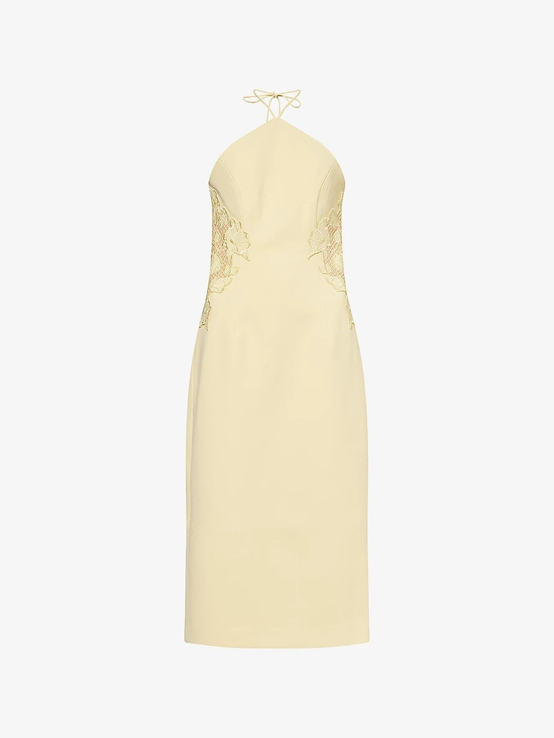 Halter-Neck Embroidered Woven Midi dress - 1