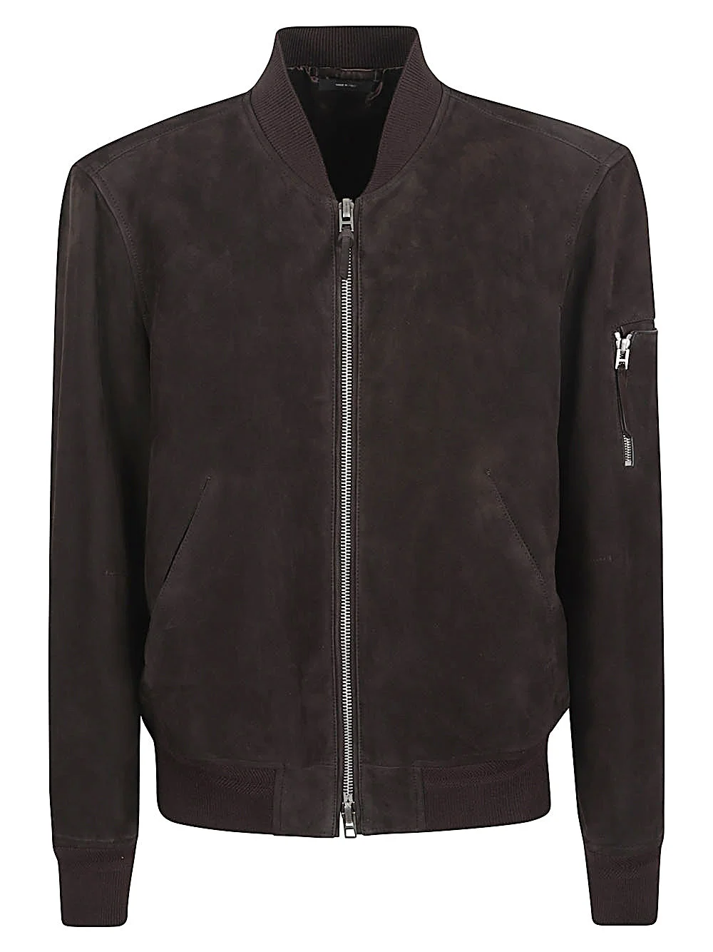 Suede Leather Bomber Jacket - 1