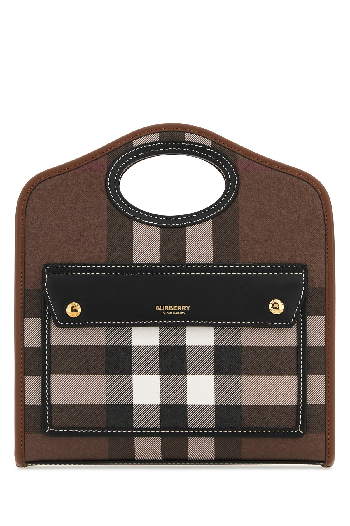 Printed e-canvas and leather mini Pocket Bag handbag - 1