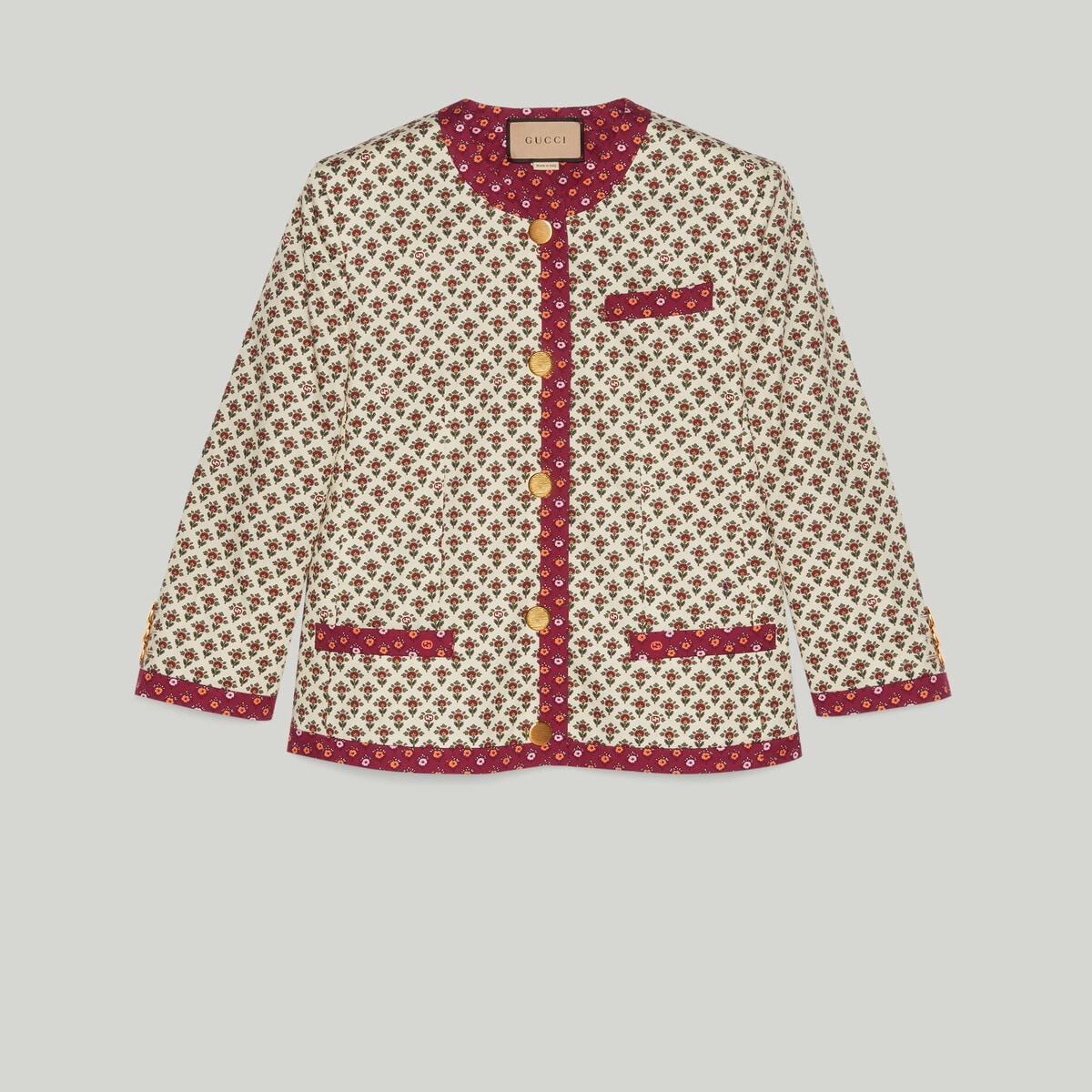 Flower print cotton jacket - 1