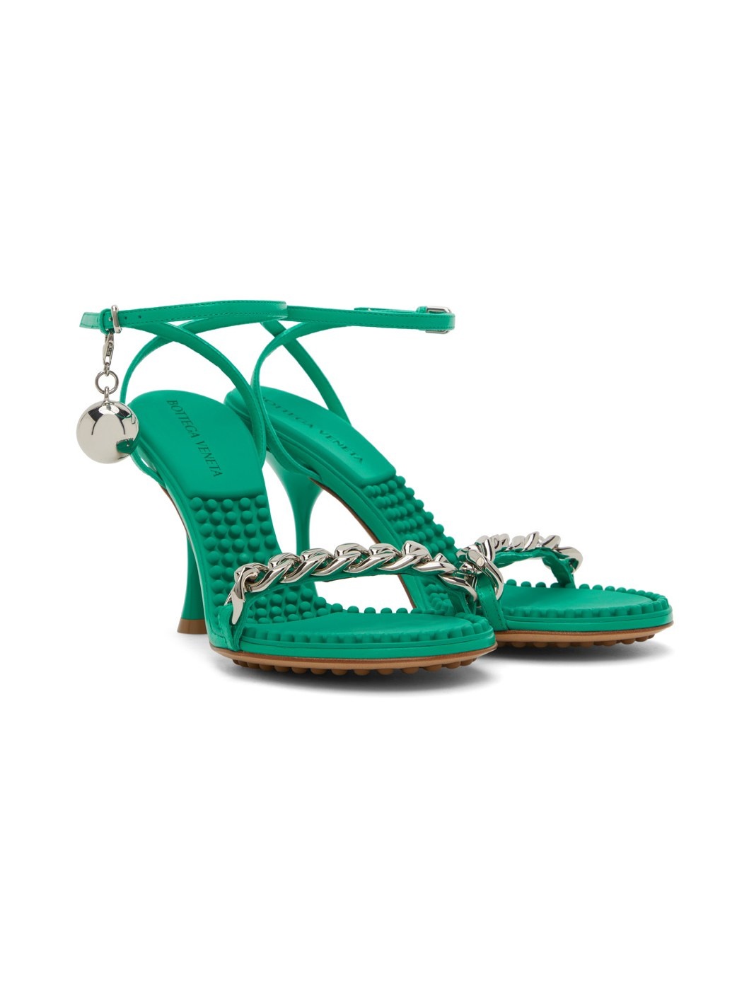 Green Dot Heeled Sandals - 4