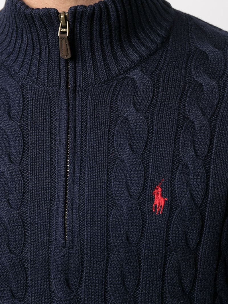 cable knit half-zip jumper 5