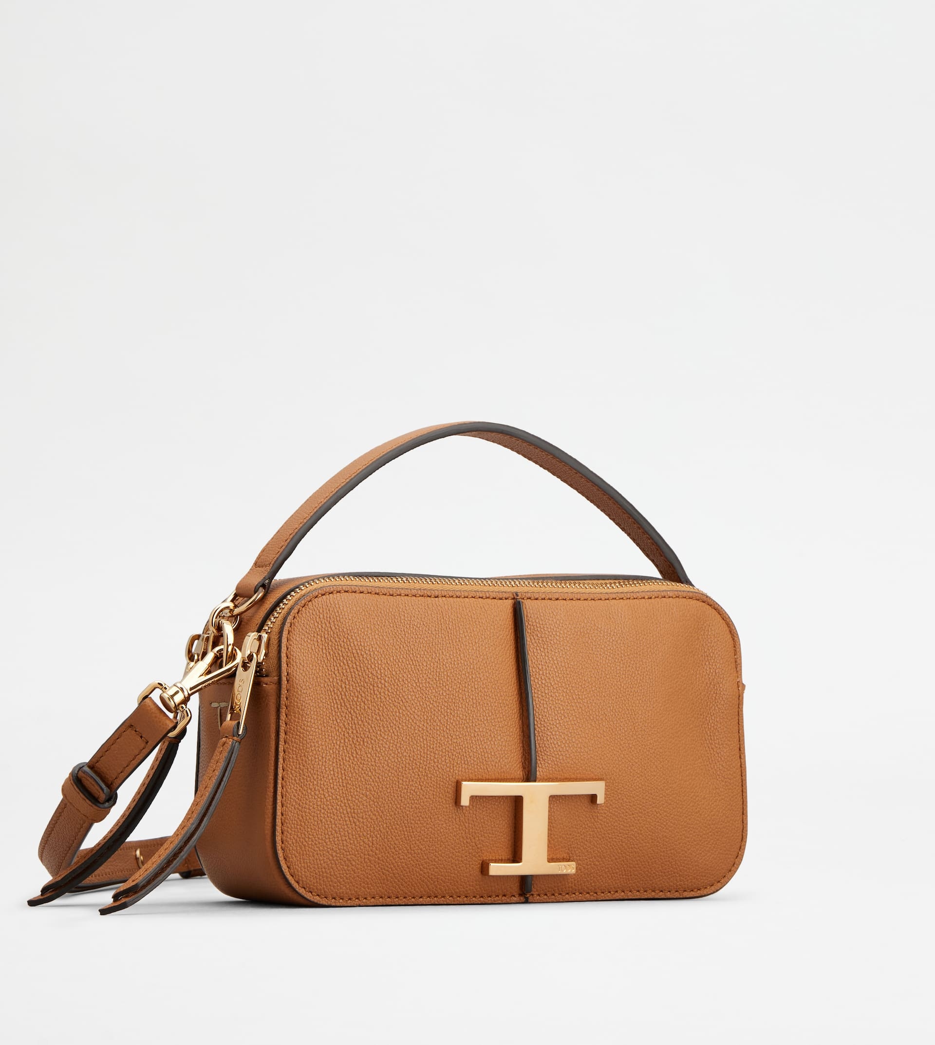 T TIMELESS CAMERA BAG IN LEATHER MINI - BROWN - 2