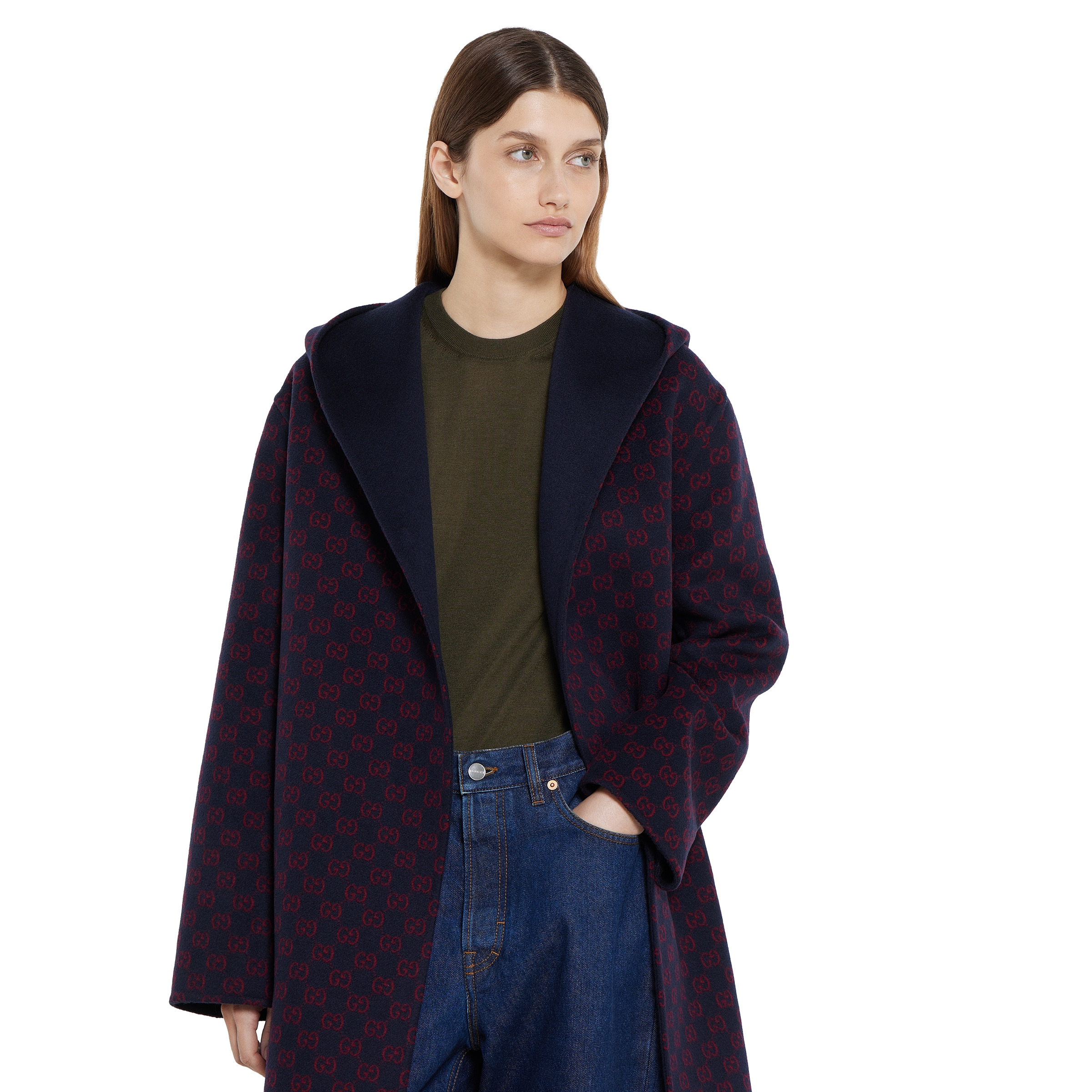 Reversible wool silk hooded coat - 5