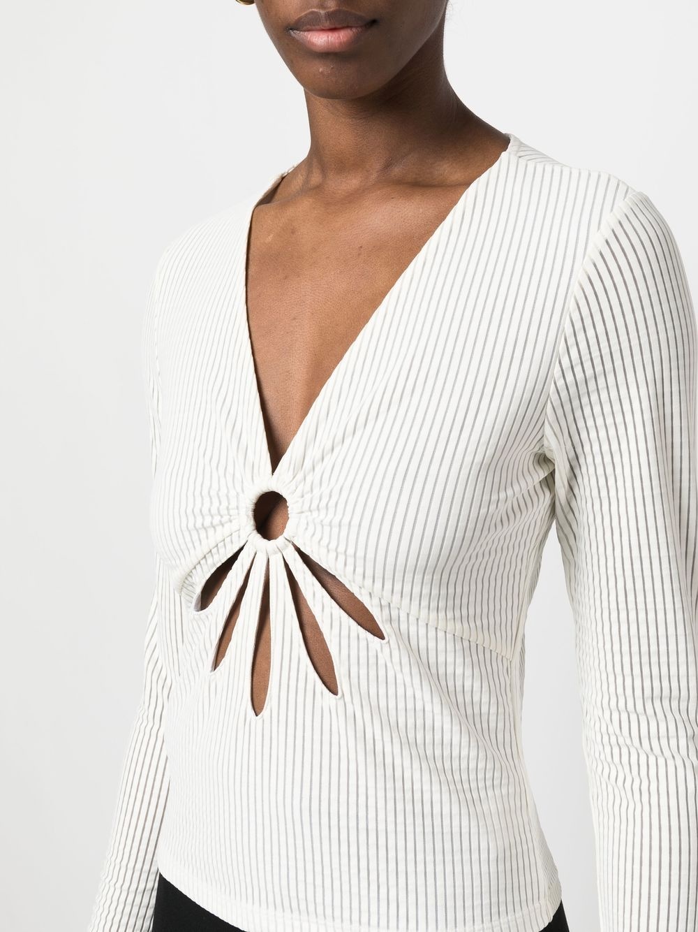 cut-out detailing v-neck top - 5