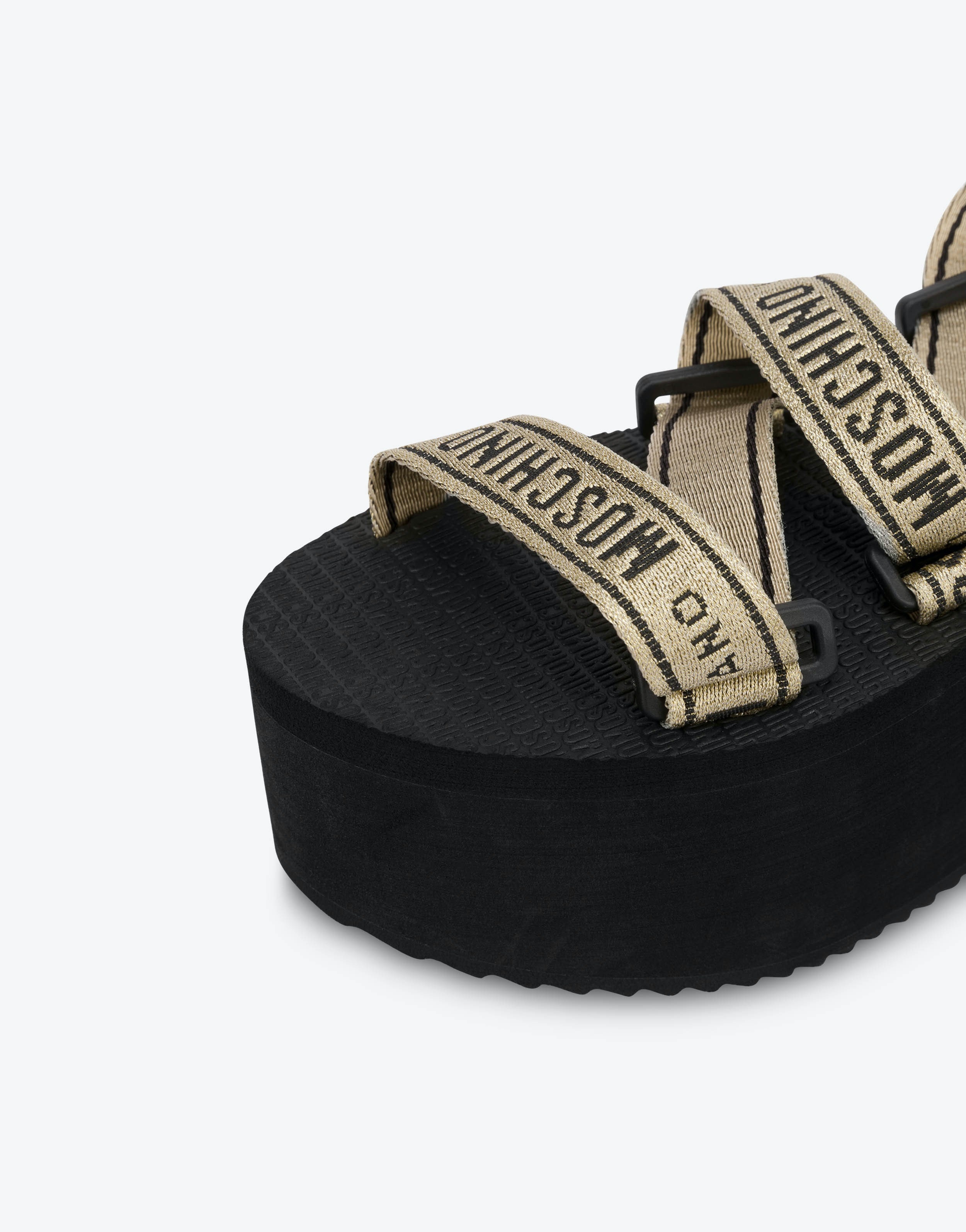 LOGO TAPE WEDGE SANDALS - 2