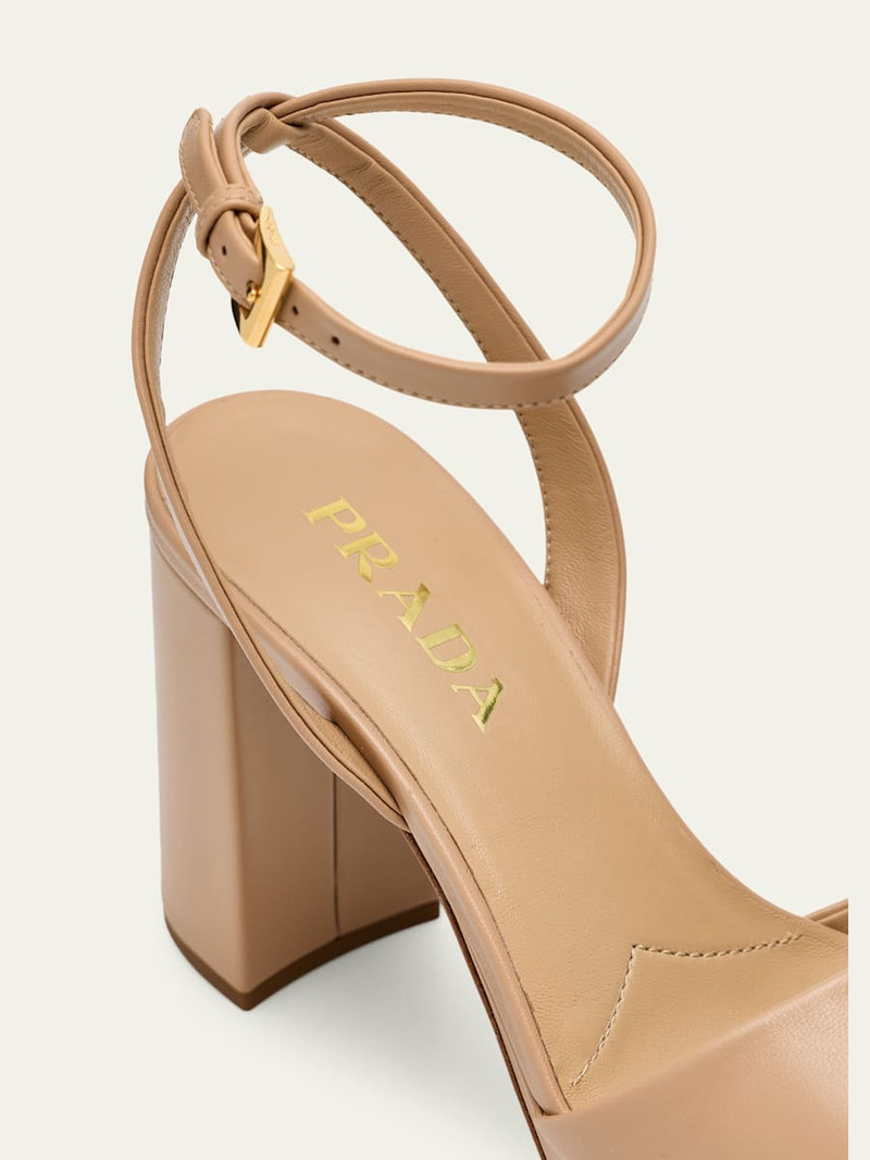 Prada Nappa Triangle Peep-Toe Platform Sandals outlook