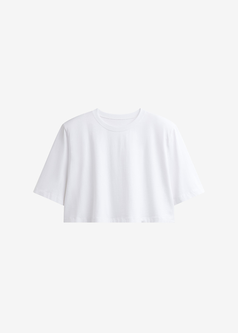 Kelan Padded Cropped Tee - White 1