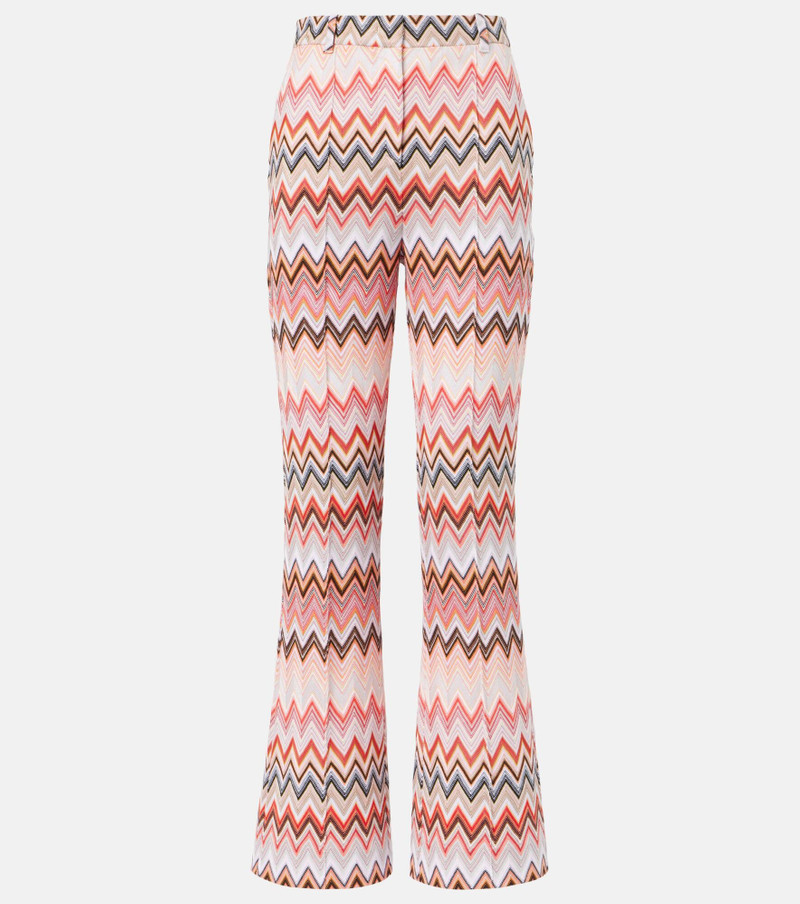 Zigzag cotton-blend straight pants - 1