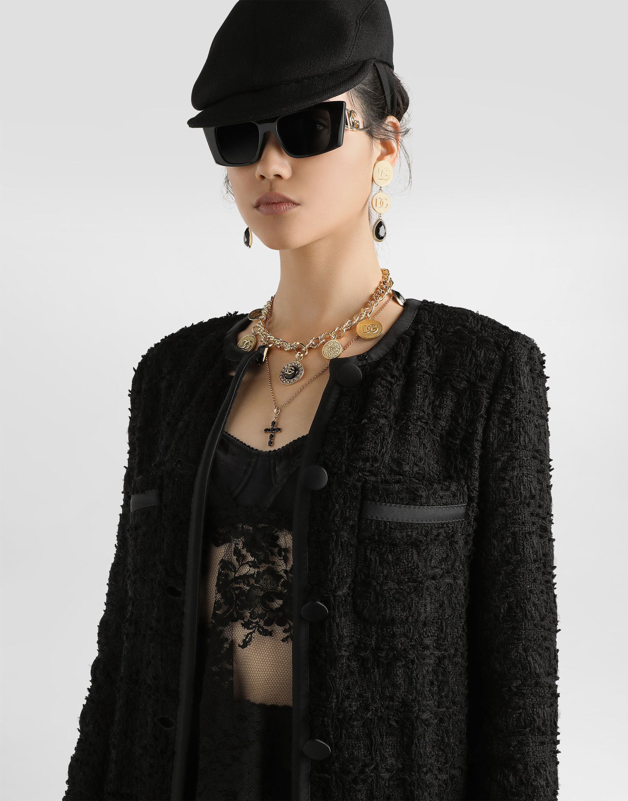 Single-breasted tweed jacket - 4