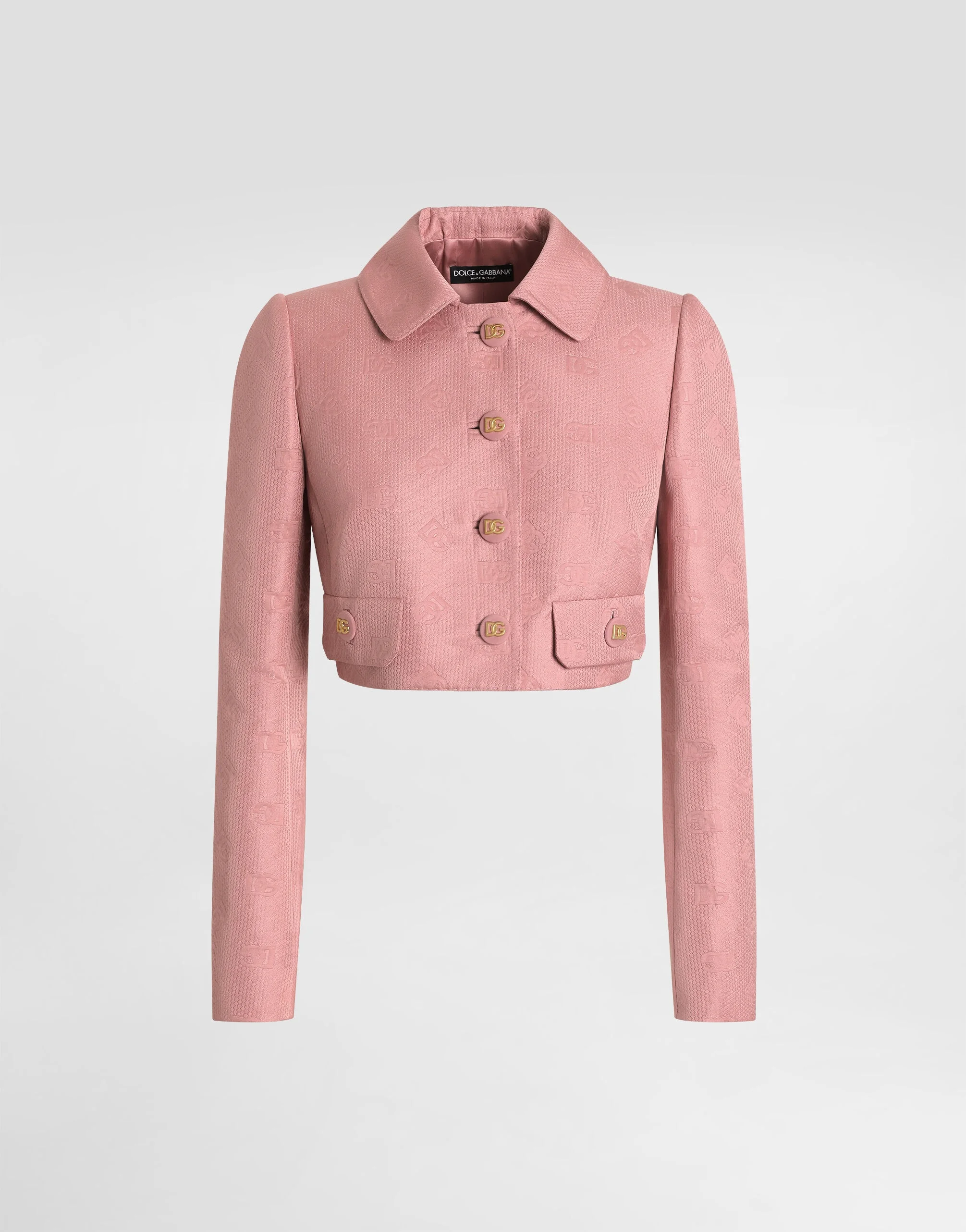 Short quilted jacquard jacket with all-over DG logo - 1