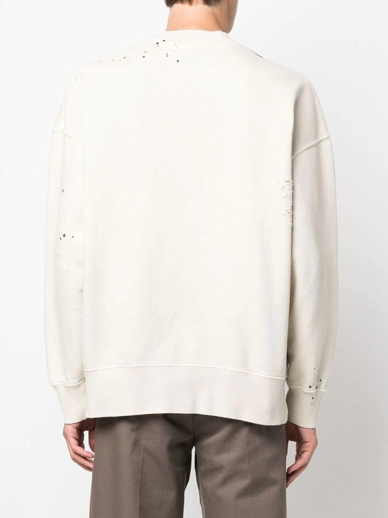 logo-print distressed-finish sweatshirt 4