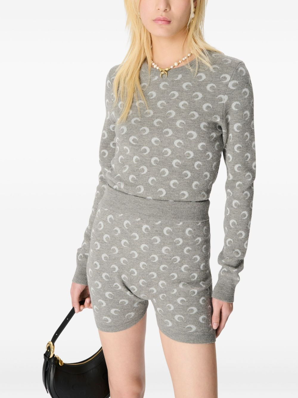 moon-jacquard crew-neck sweater - 4