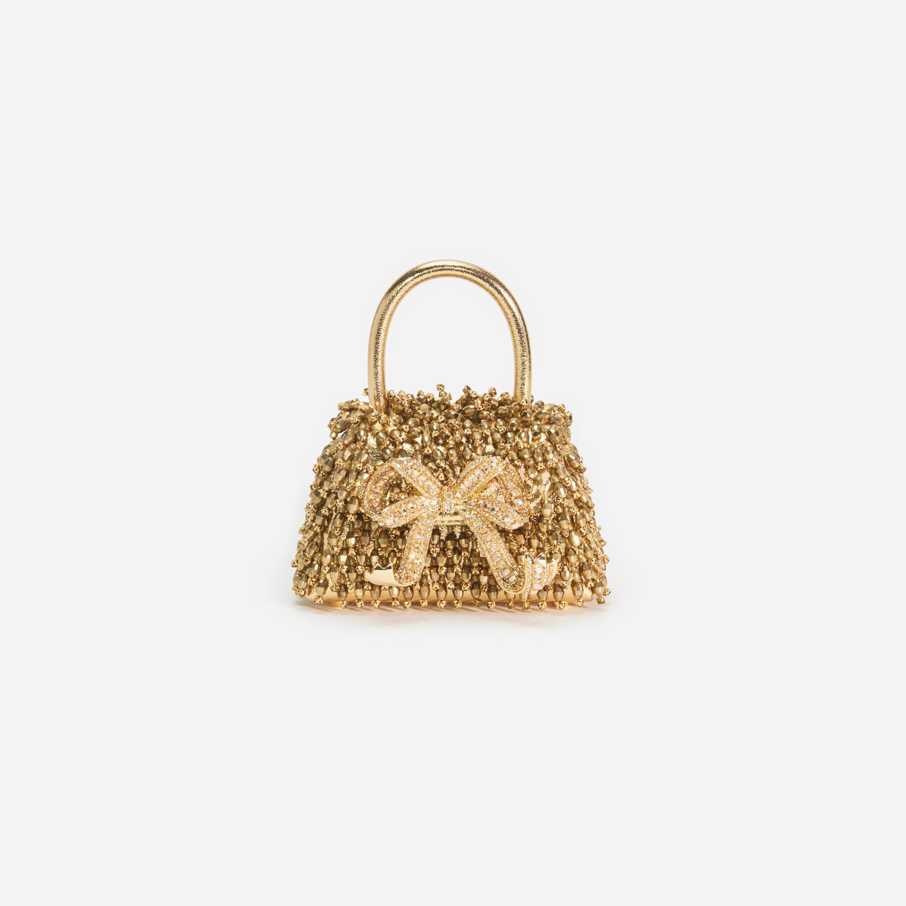 Gold Crystal Embroidery Micro Bag - 1