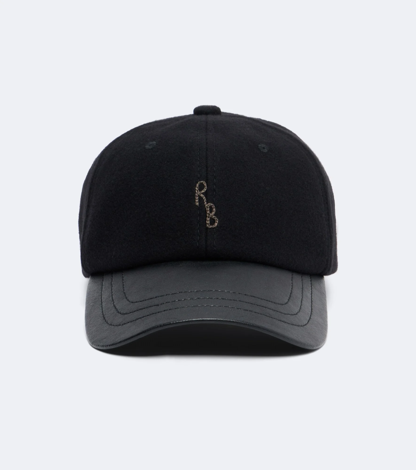 Embroidered wool baseball cap - 1