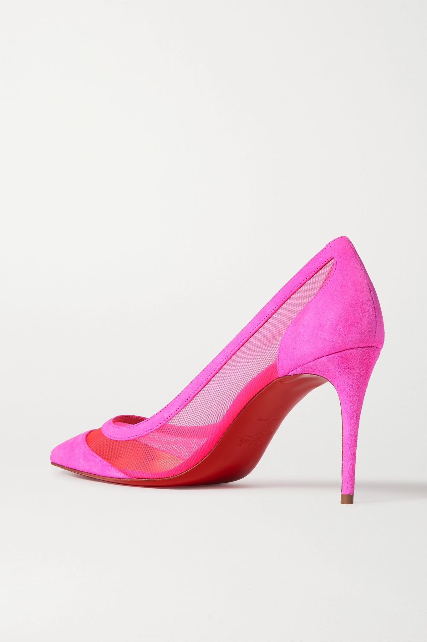 Galativi 85 neon suede and mesh pumps  - 4