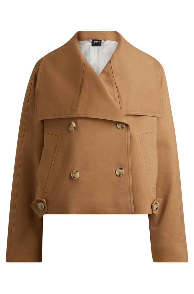 DOUBLE-BREASTED COAT IN STRETCH MATERIAL 1