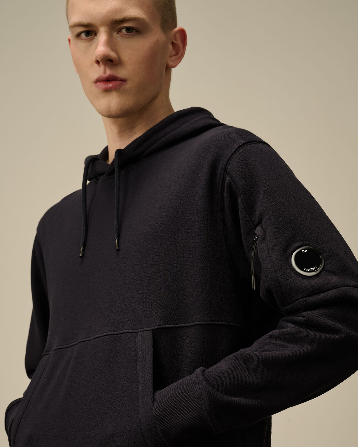 Diagonal Raised Fleece Hooded Sweatshirt - 5