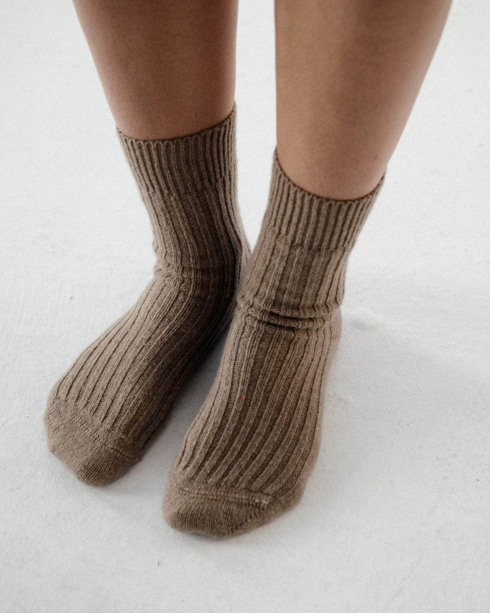 Rib Overankle Socks - Recycled Cashmere Rib - 3