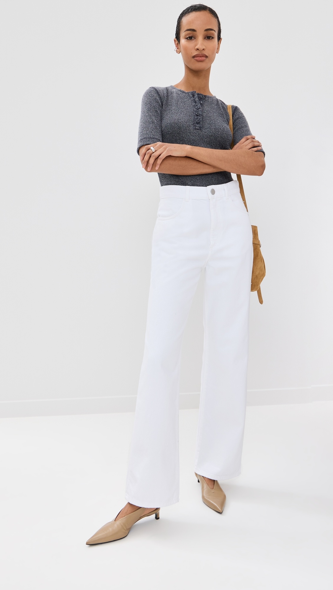 Relaxed Fit White Jeans - 4