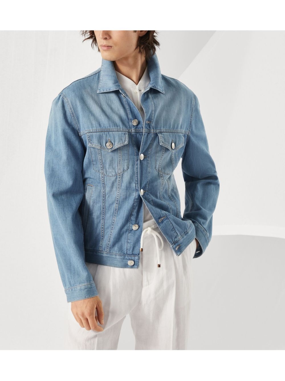 button-up denim jacket - 3