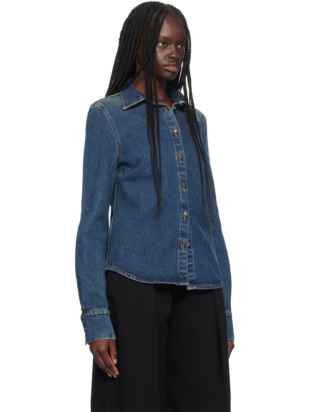 Navy Fitted 05 Denim Shirt - 2