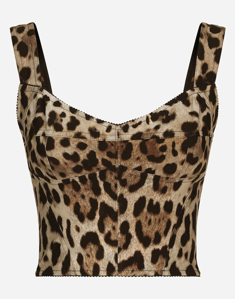 Leopard-print marquisette corset - 1