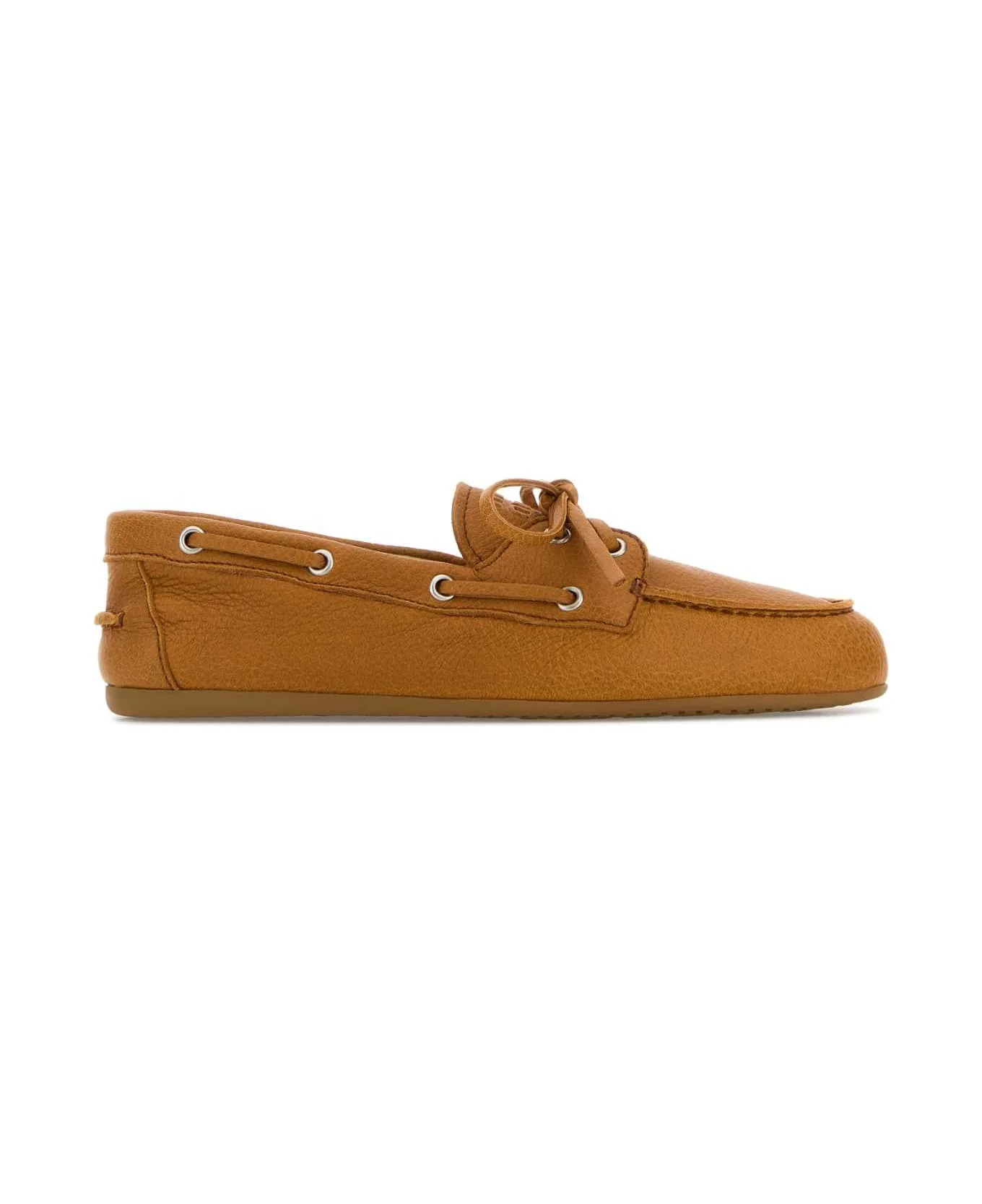 Orange Leather Loafers - 1