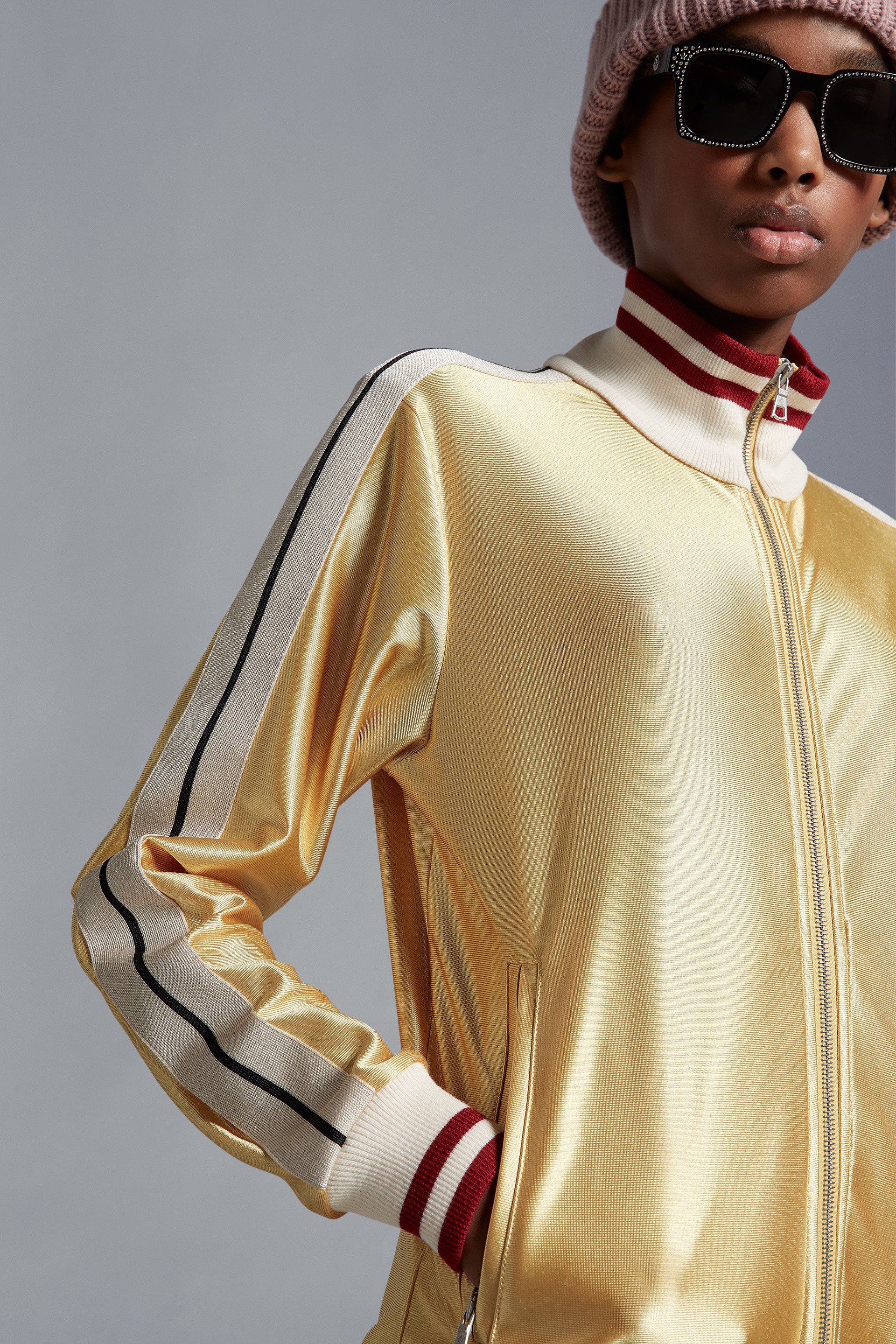 Shiny Zip-Up Sweatshirt - 6