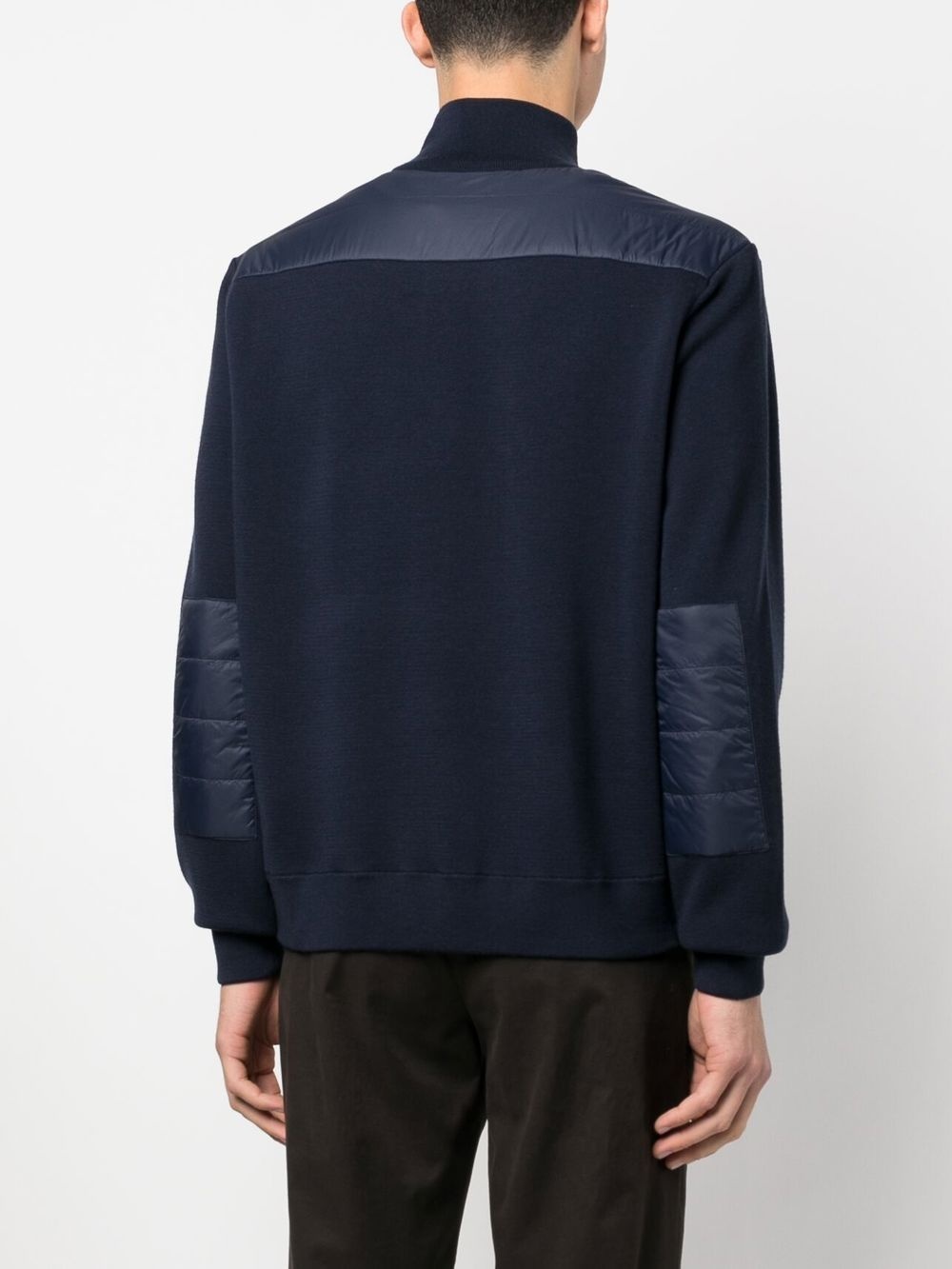 zip-front padded-panel sweater - 4