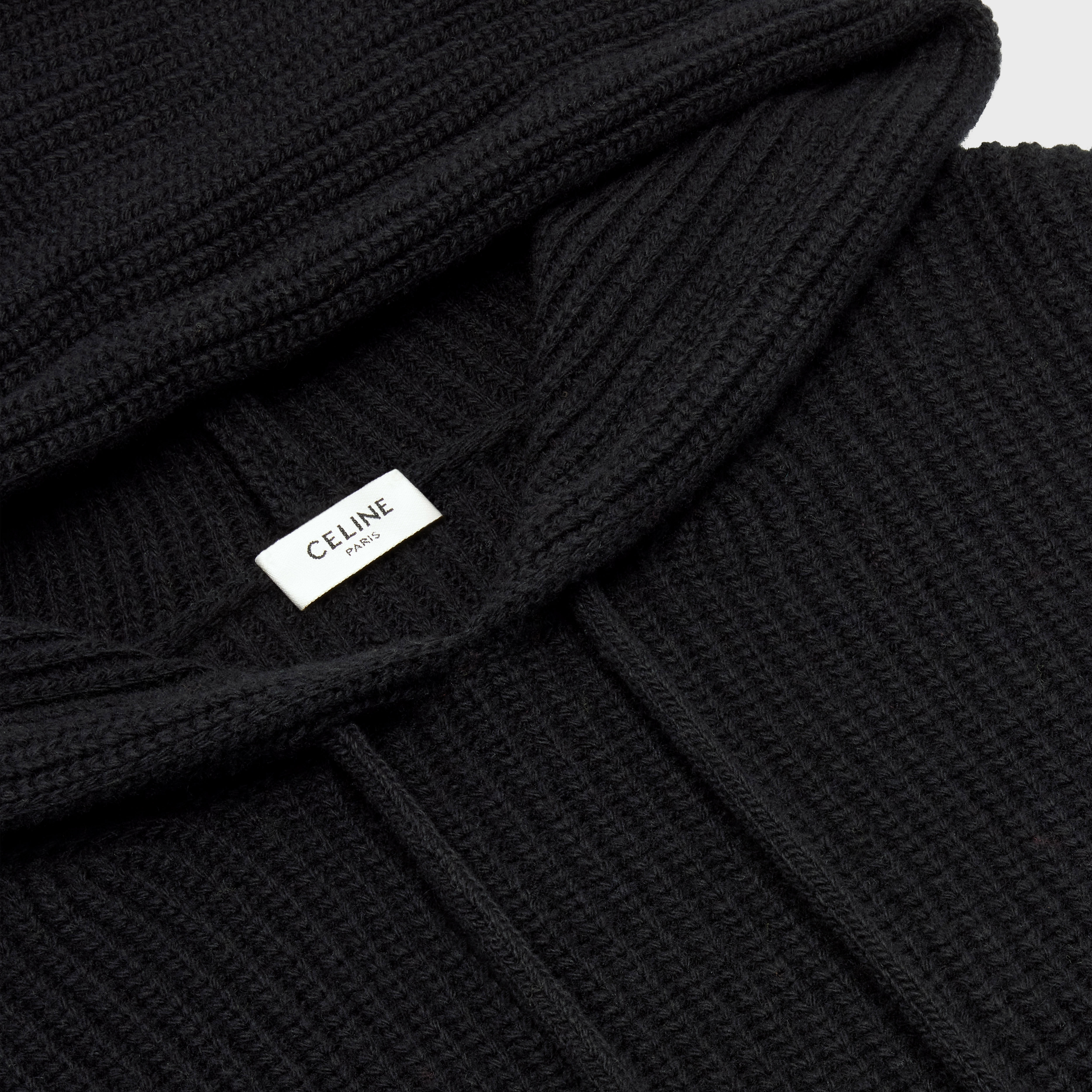 celine hooded sweater in ribbed wool - 3