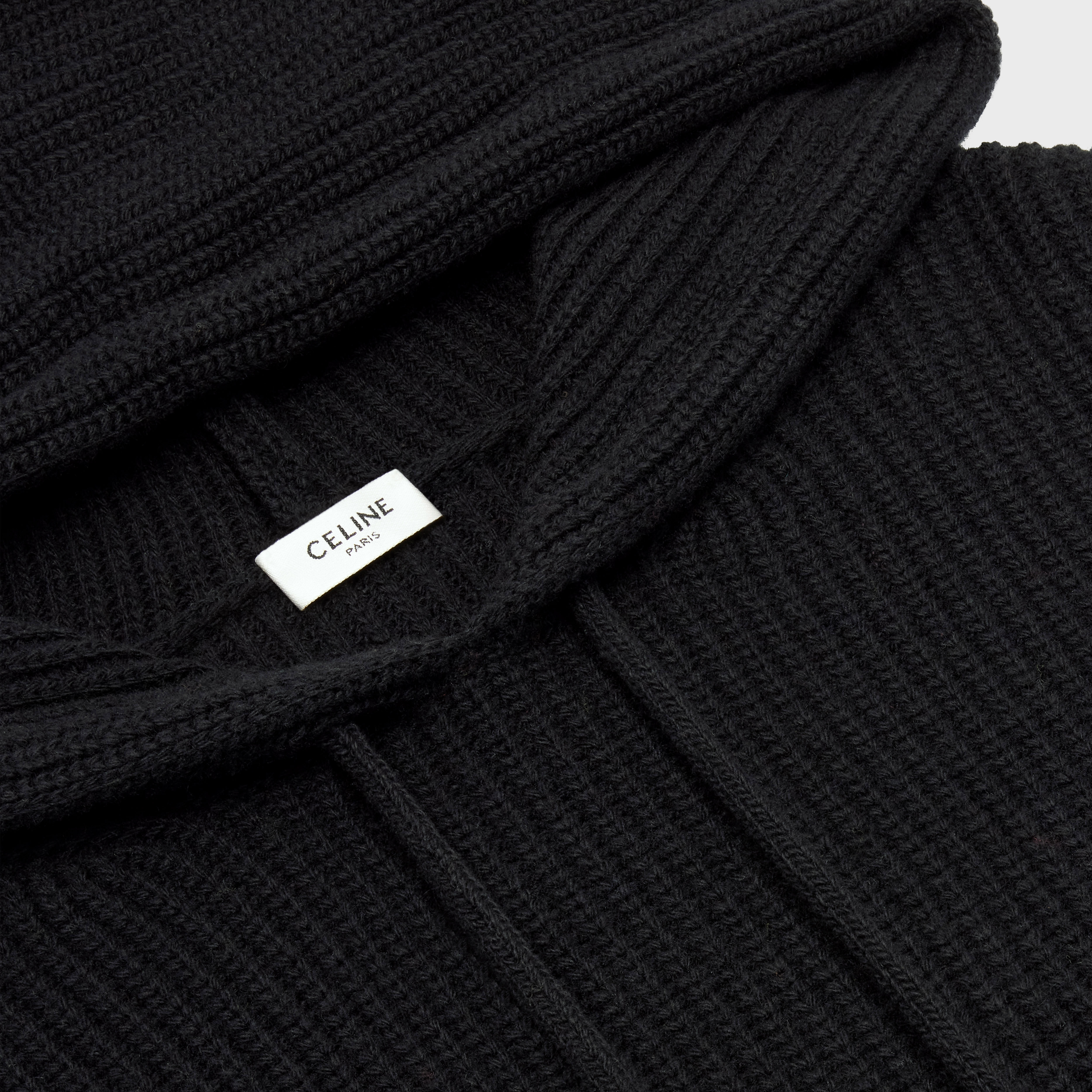 CELINE celine hooded sweater in ribbed wool