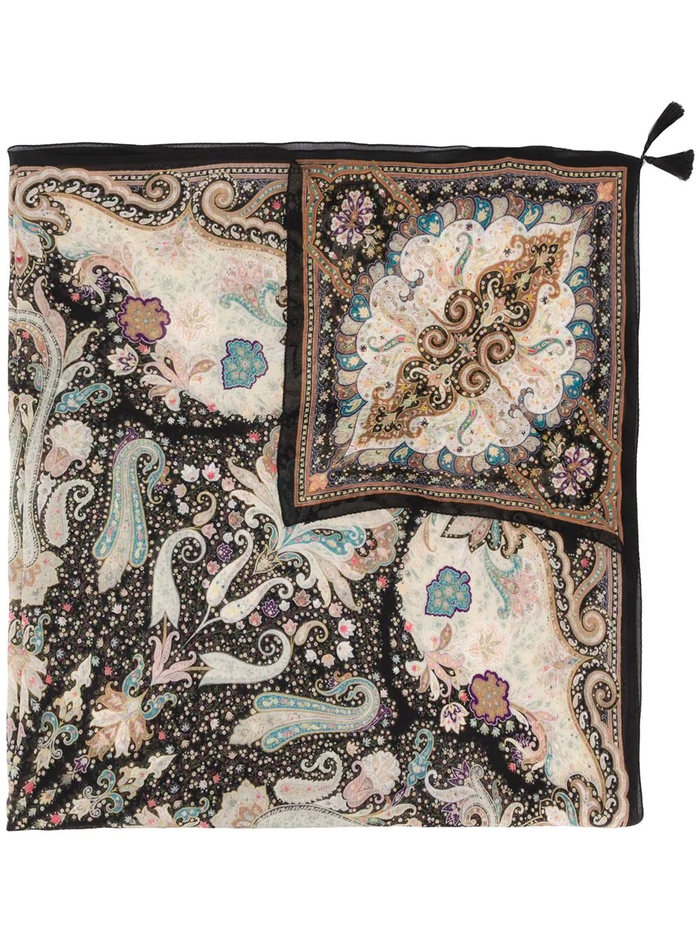 paisley print scarf - 1