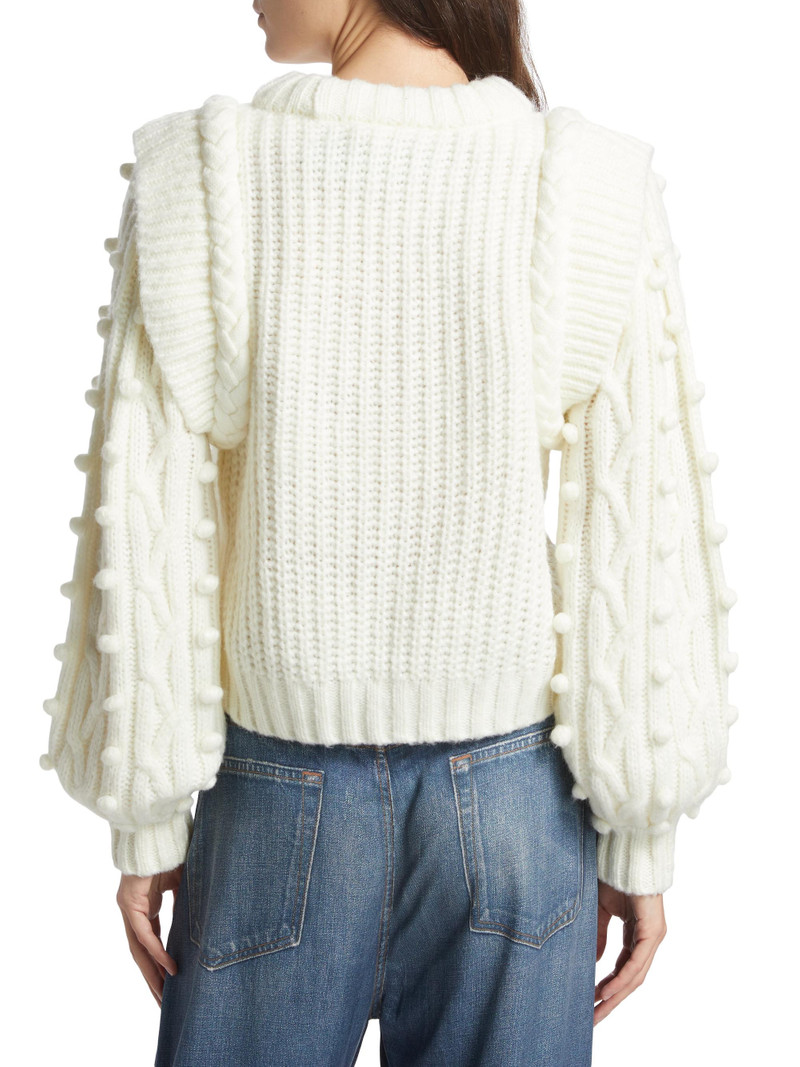 Women's Shaker-Stitch Cropped Sweater - Off White 5