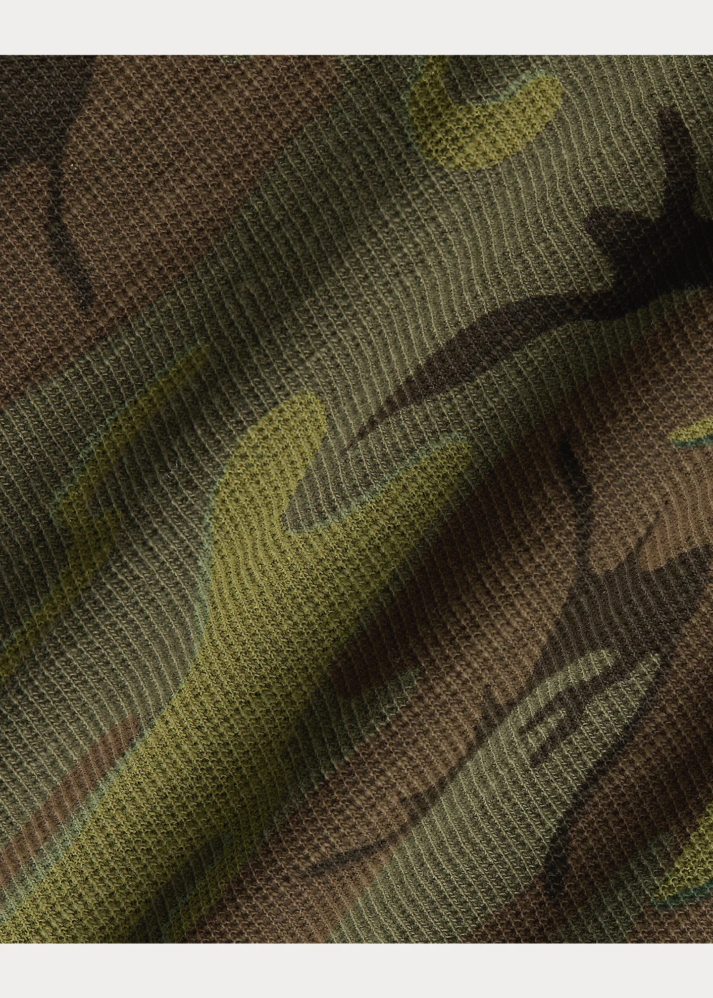 Camo Waffle-Knit Henley Shirt - 5