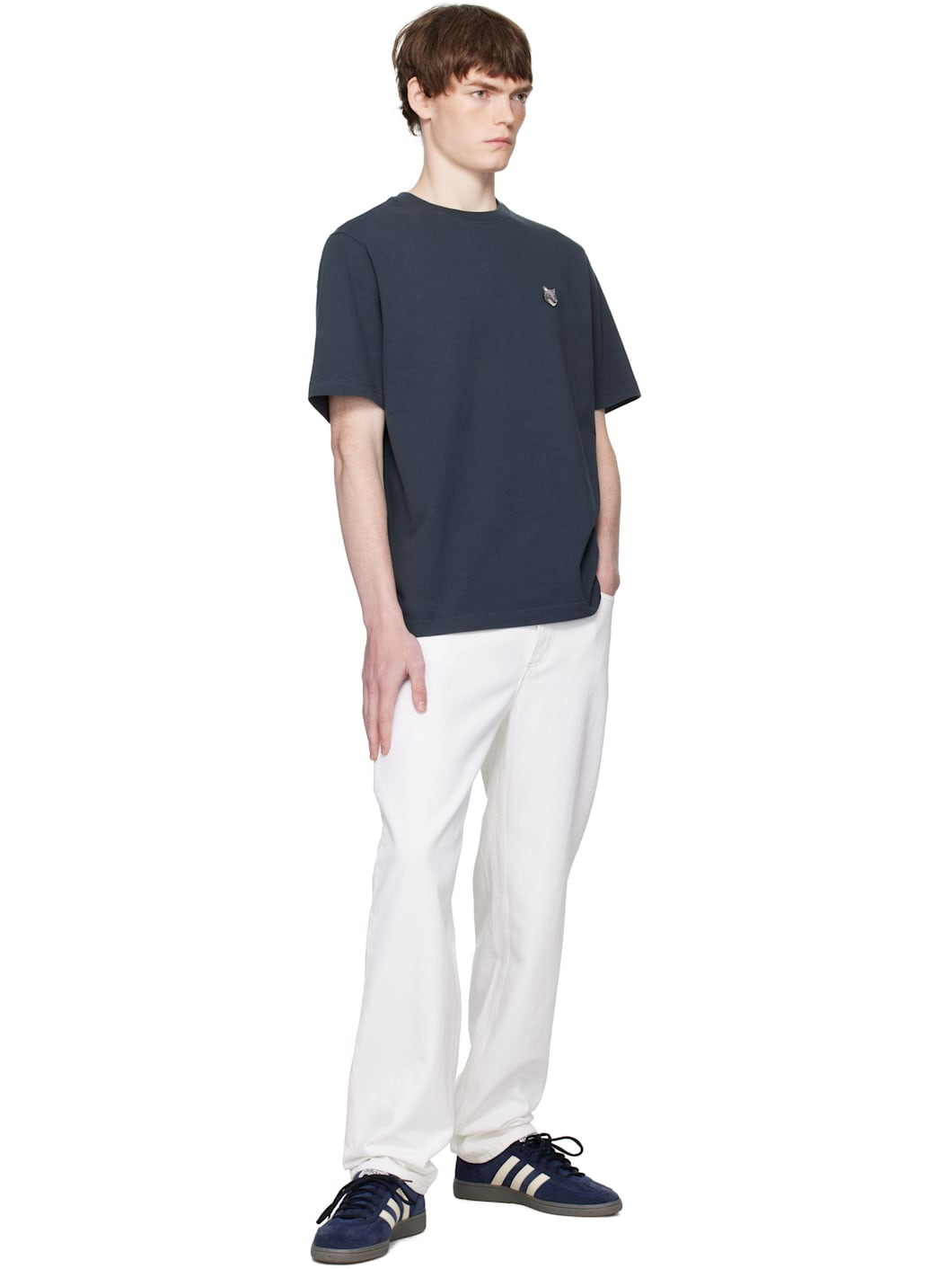 Navy Fox Head Patch Comfort T-shirt - 4