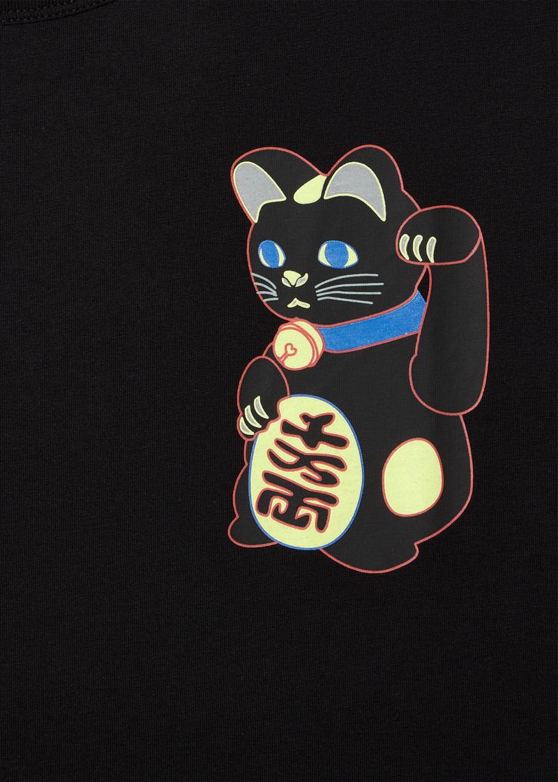 Paul Smith Black 'Lucky Cat' Print T-Shirt outlook