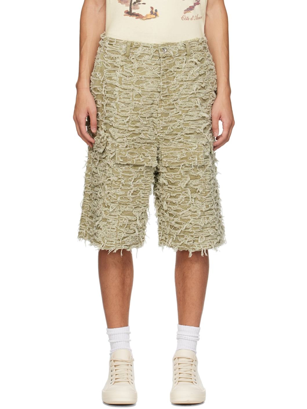 SSENSE Exclusive Tan Husk Denim Shorts - 1