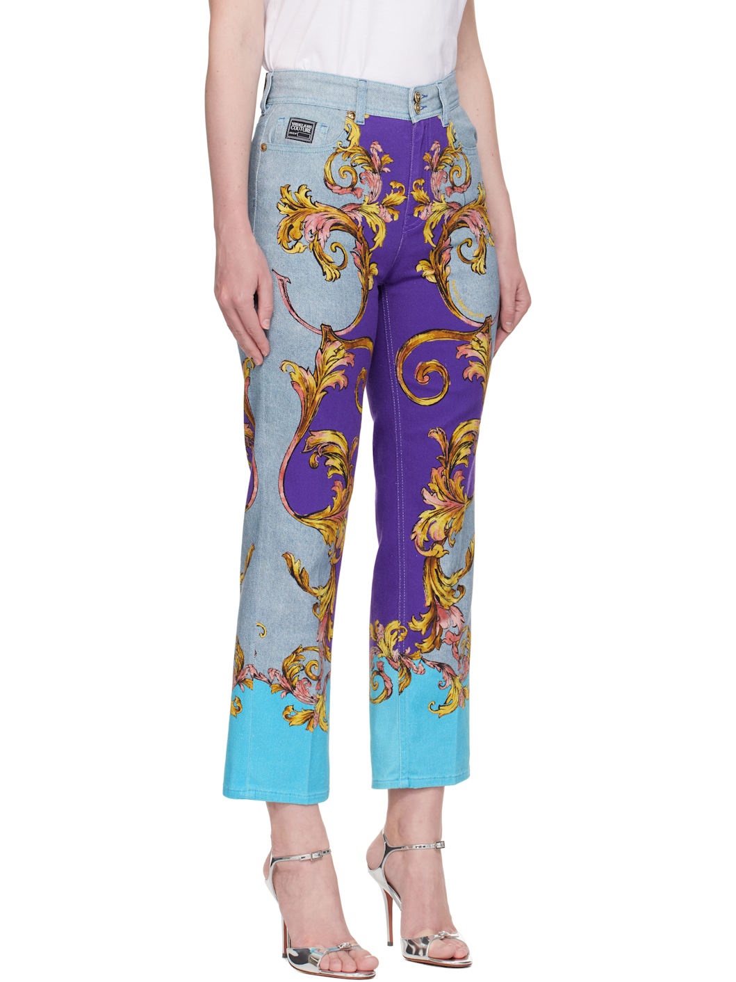 Multicolor Outline Barocco Slim-Fit Jeans - 2