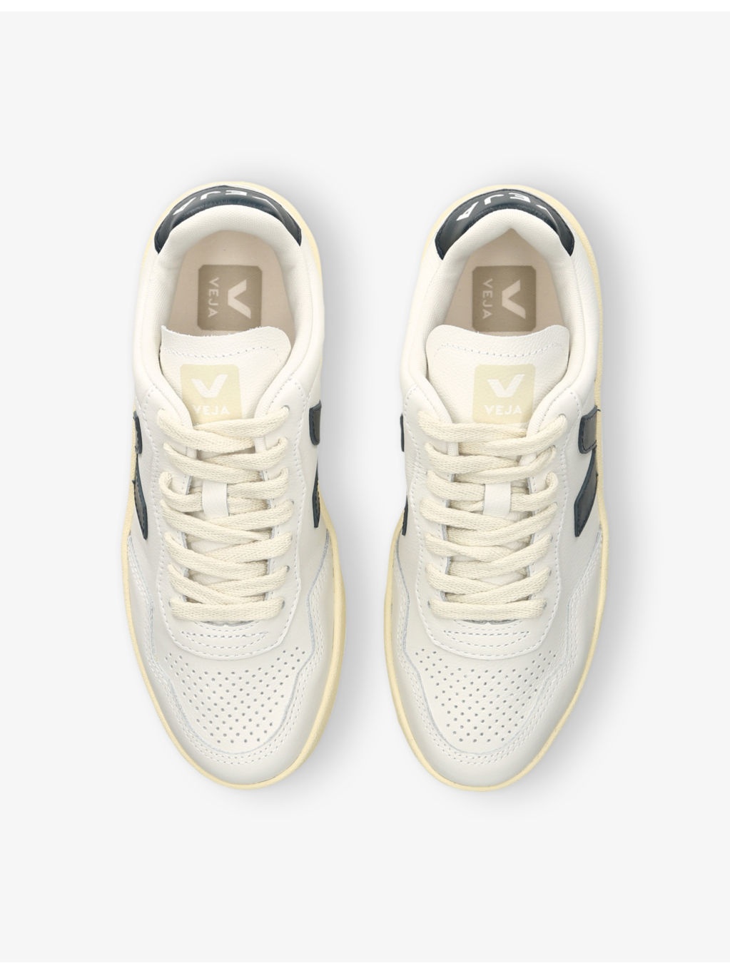 V90 Branded Leather Low-Top Trainers - 2