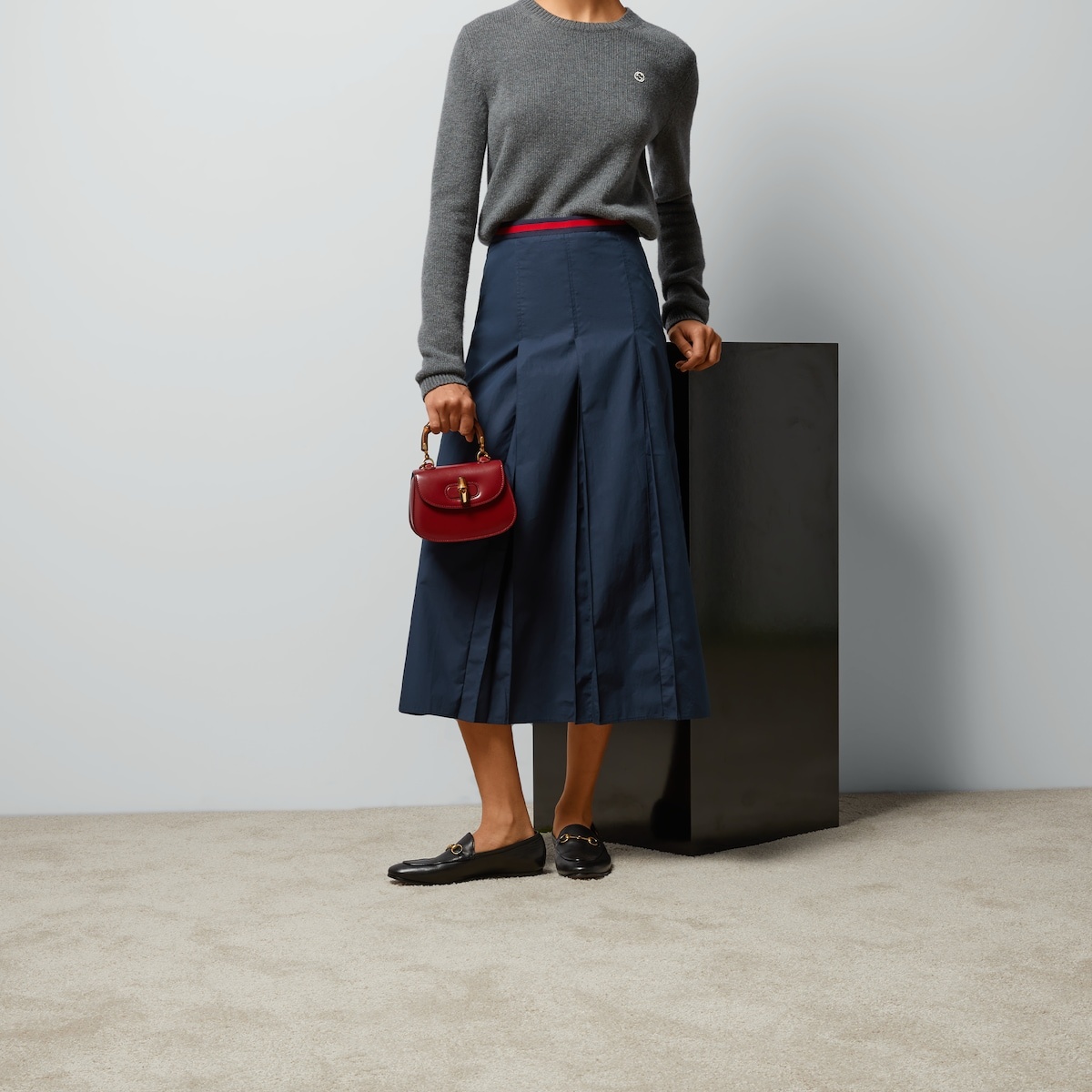 Cotton poplin skirt with Web - 5