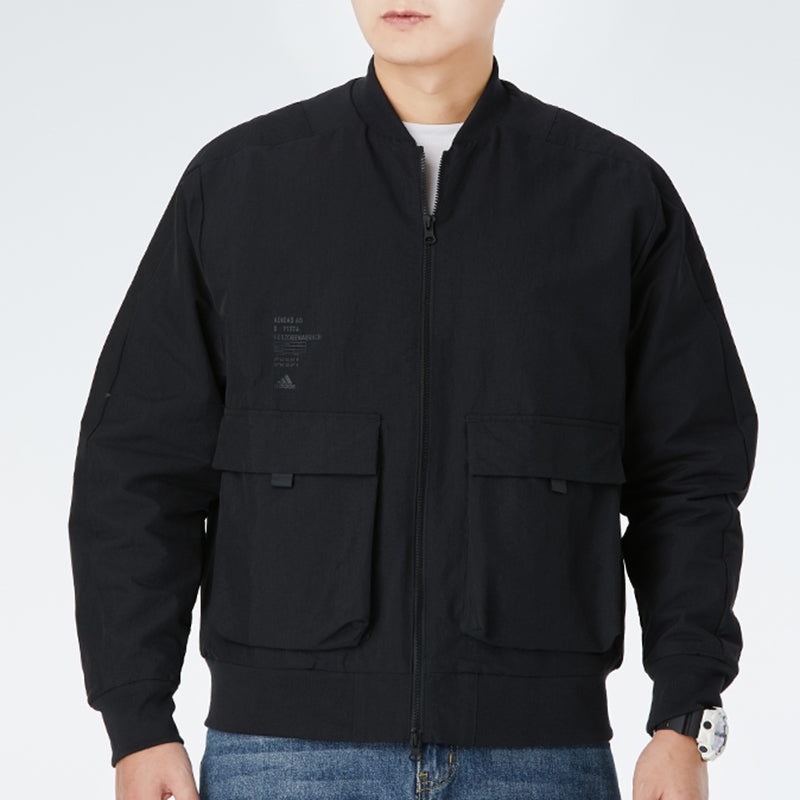 adidas Th Jkt Bomb Fleece Lined Stay Warm Casual Sports Jacket Black GM4403 - 3