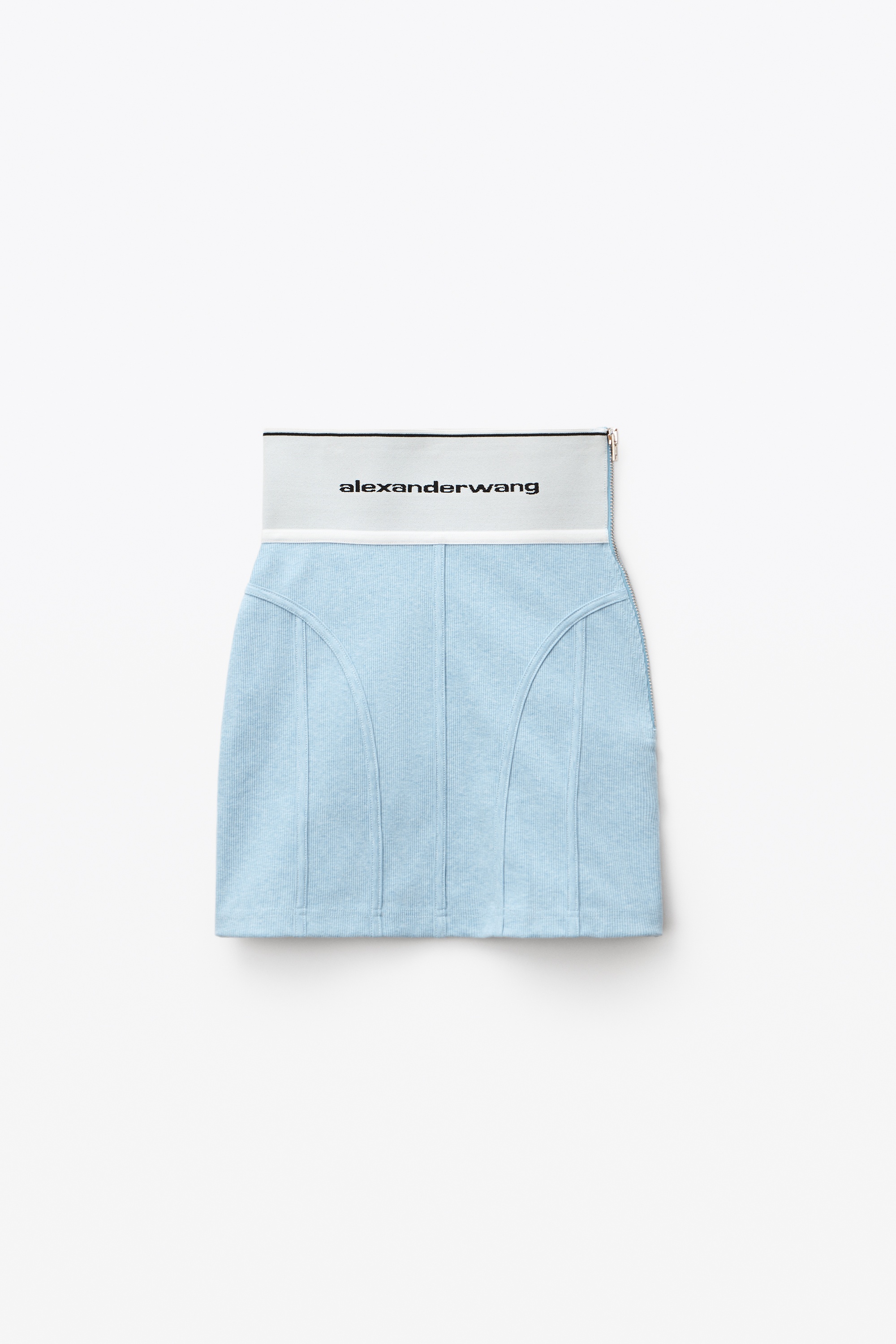 LOGO ELASTIC MINI SKIRT IN RIBBED JERSEY - 1