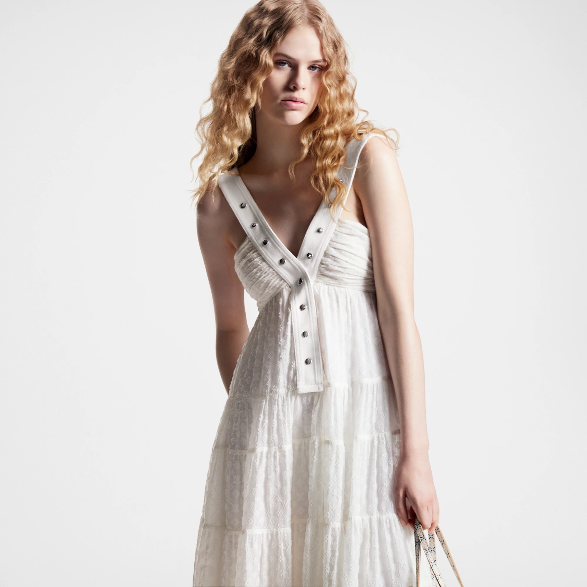 Monogram Fil Coupé Snap Button Strap Dress - 5