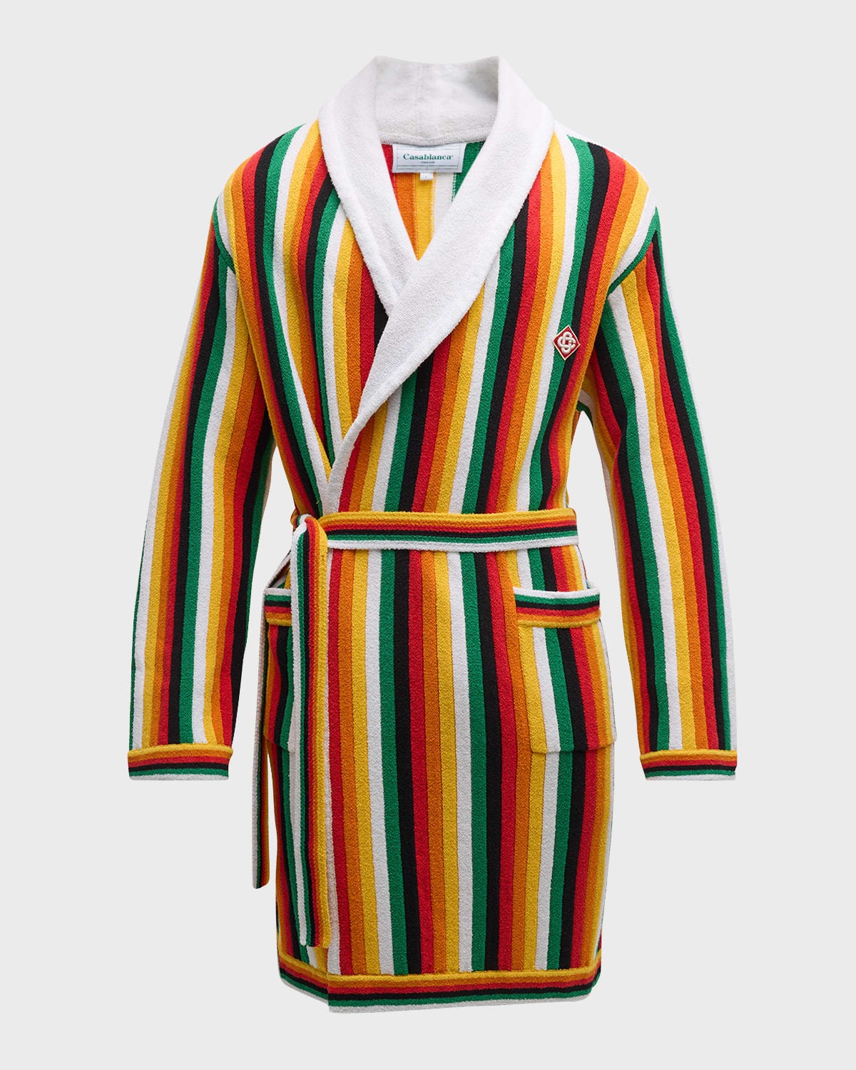 Men's Stripe Toweling Robe - 1