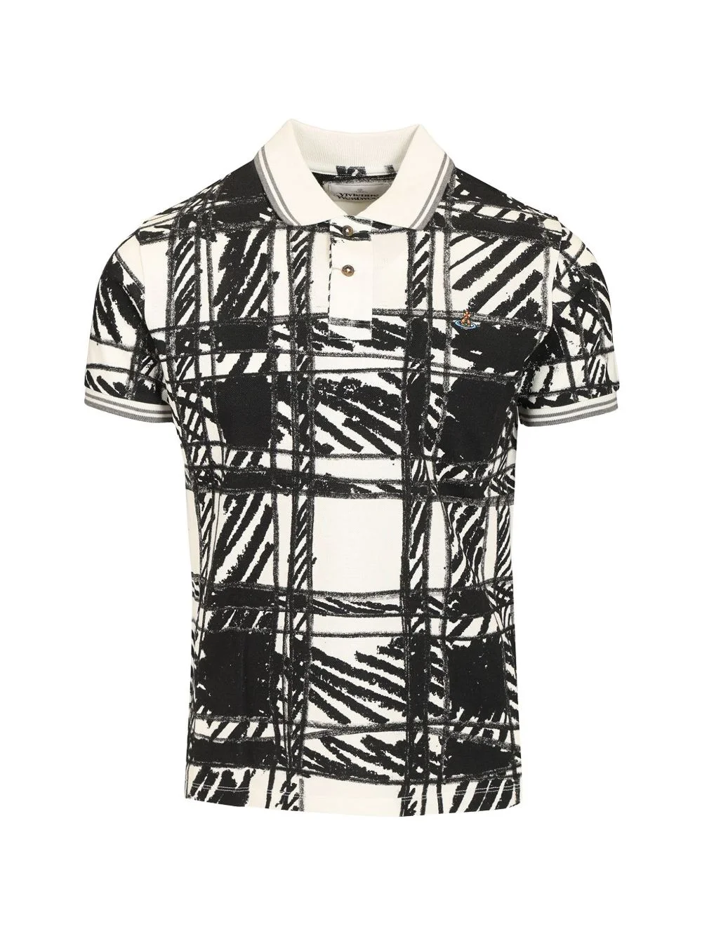 Scribble Orb-embroidered polo shirt - 1
