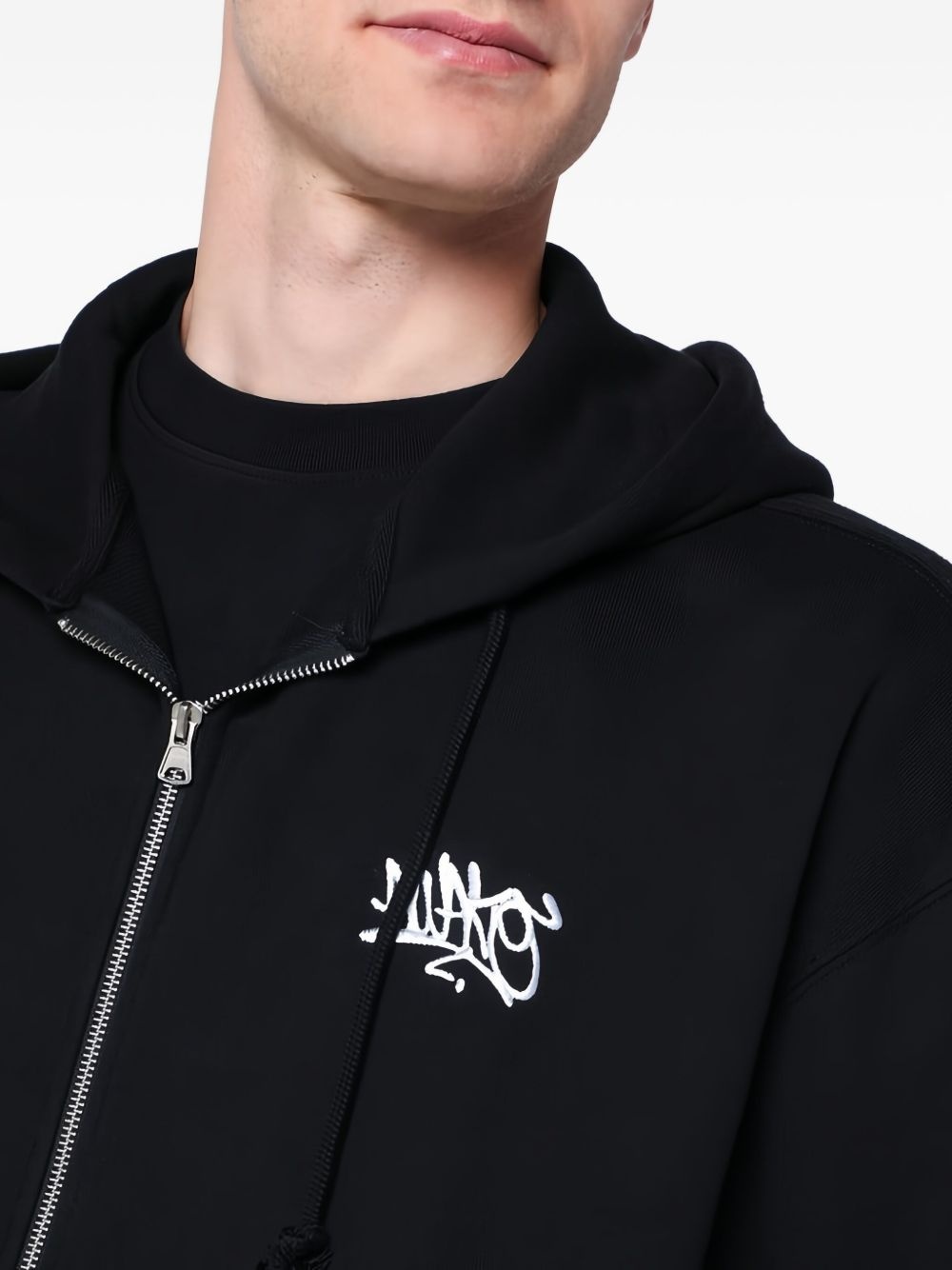 logo-print zip-up hoodie - 4