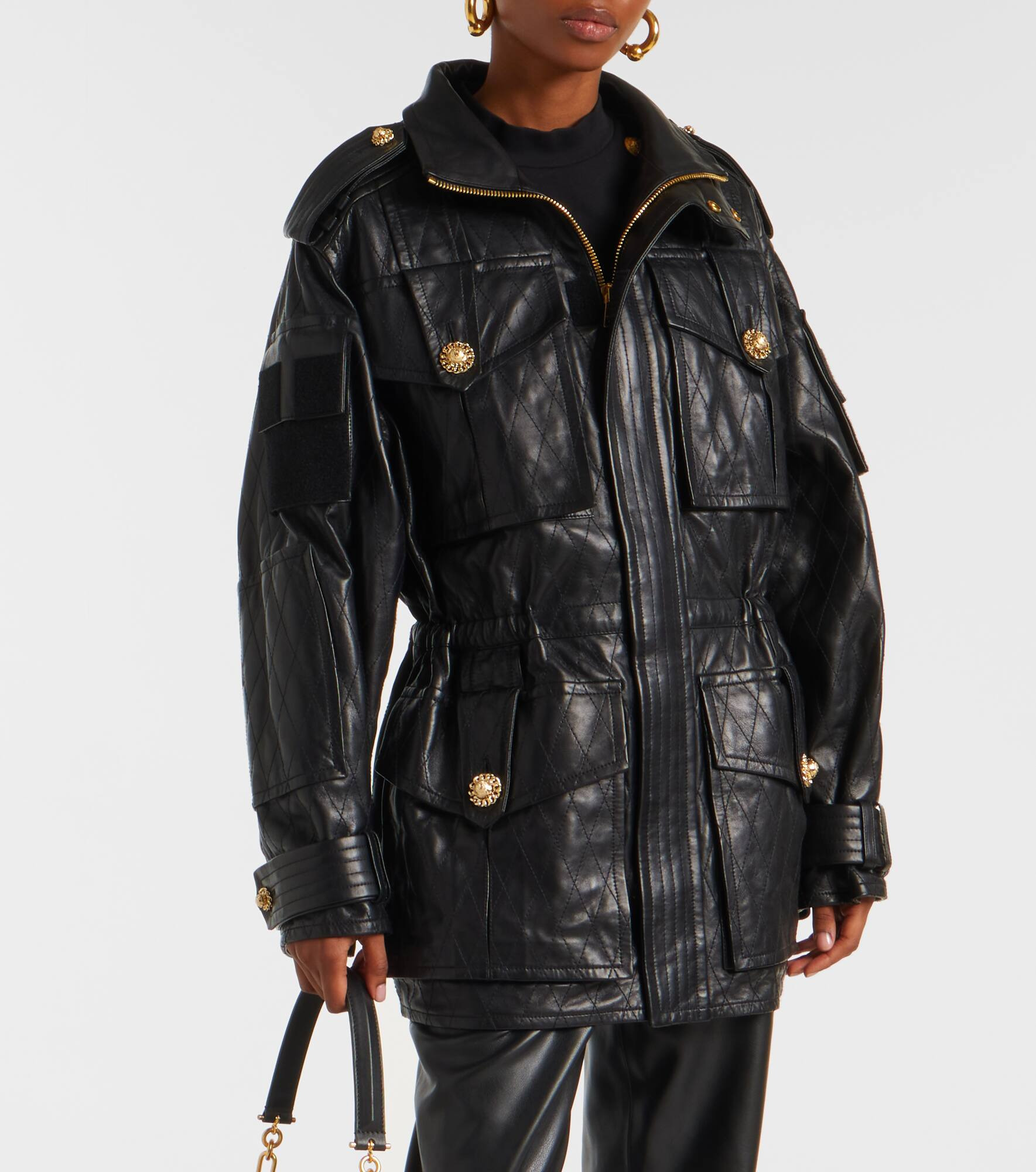 Leather parka jacket - 6